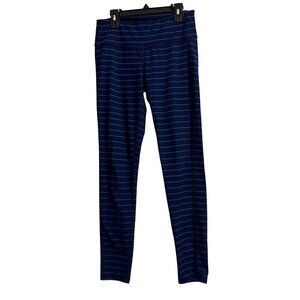Women's ATHLETA Blue Striped Leggings Chaturanga  Size Small